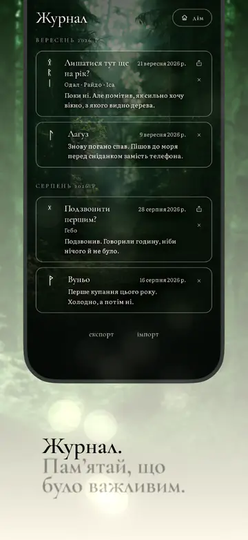 Журнал. Памʼятай, що було важливим.